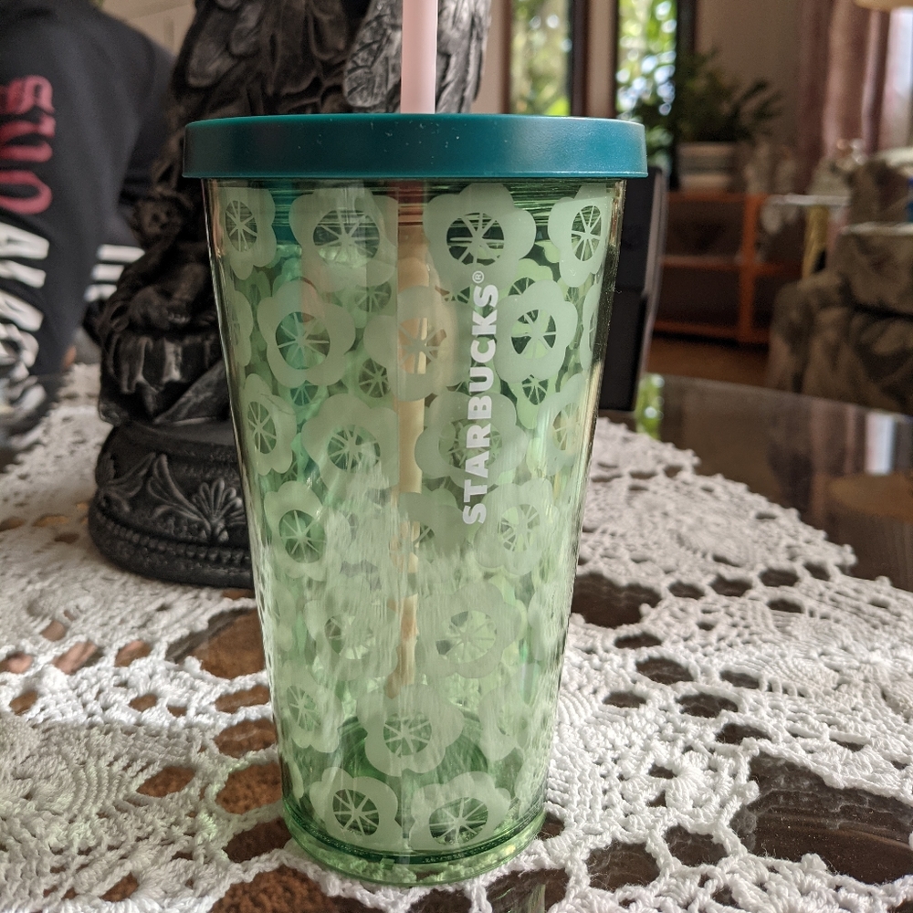 Starbucks Green Poppy Tumbler
